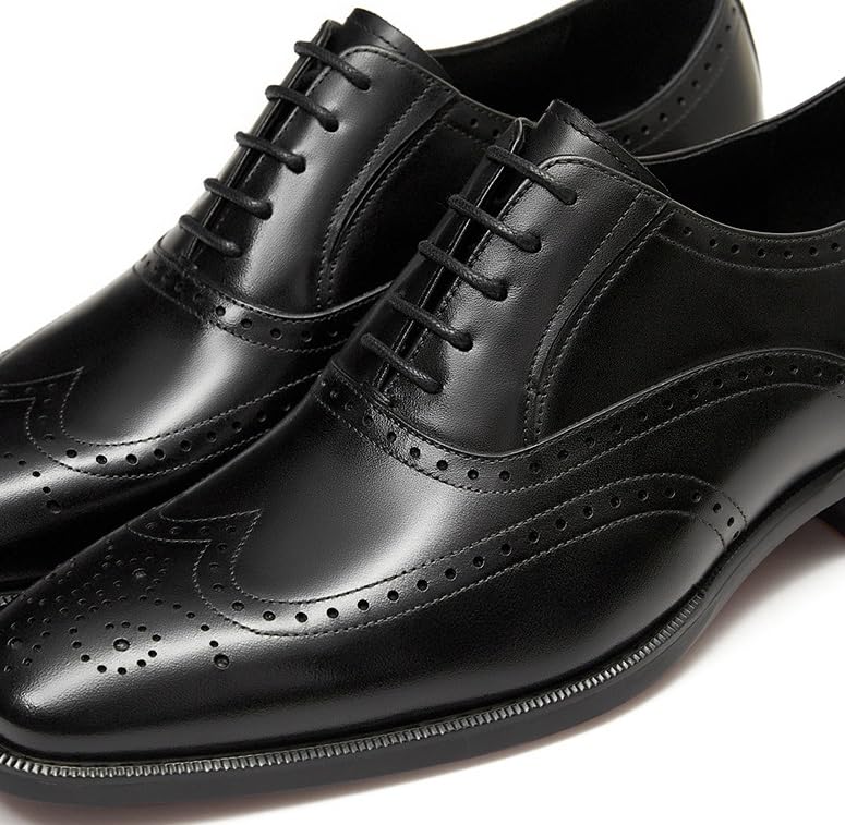 Men's Patent Leather Oxford Shoes Pointed-Toe Non-Slip Lace-Up Formal Business Derby Dress Comfortable Shoes2