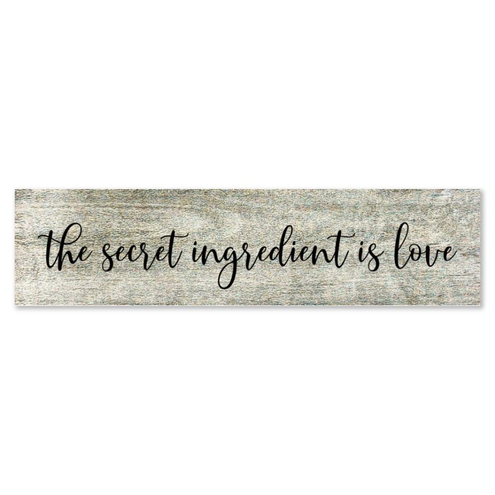 Alioyoit Rustic Wood Sign The Secret Ingredient is Love Distressed Look Decorative Wooden Sign Vintage Wall Hanging Art Plaque Home Decor for Kitchen