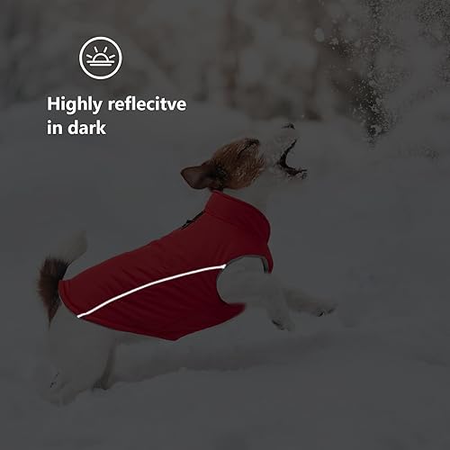 Miniatura 5 de Abrigo de invierno para perro, chaqueta acolchada cálida para perro, chaleco impermeable con correa de anillo en D, traje de nieve para perros