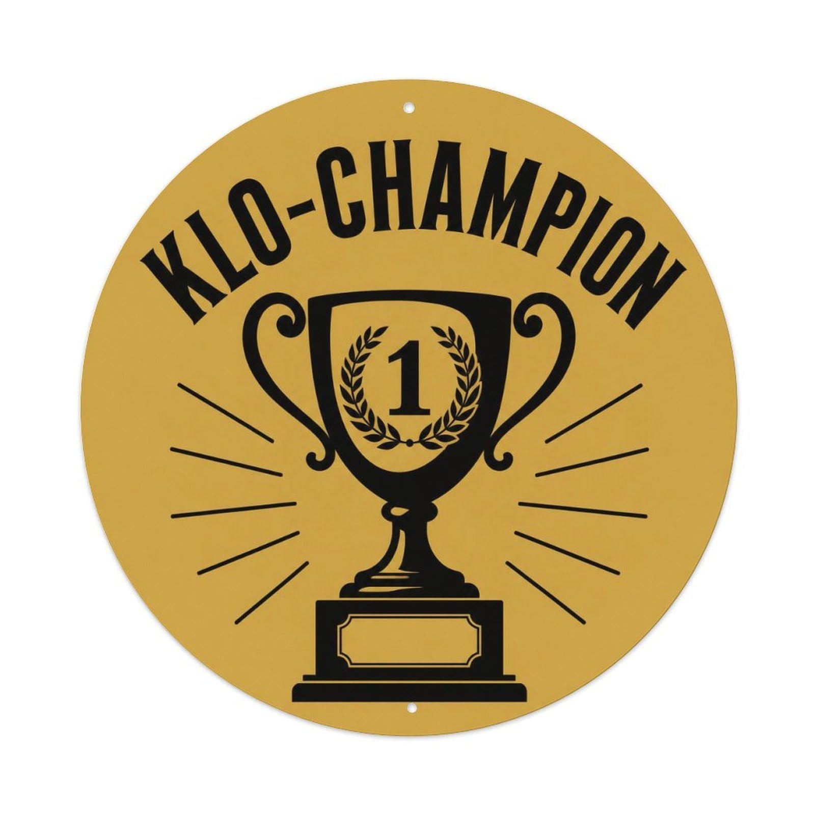Olyhtr 8X8inch Classic Style Traditional Typography Klo Champion German Loo Humor Metal Tin Sign