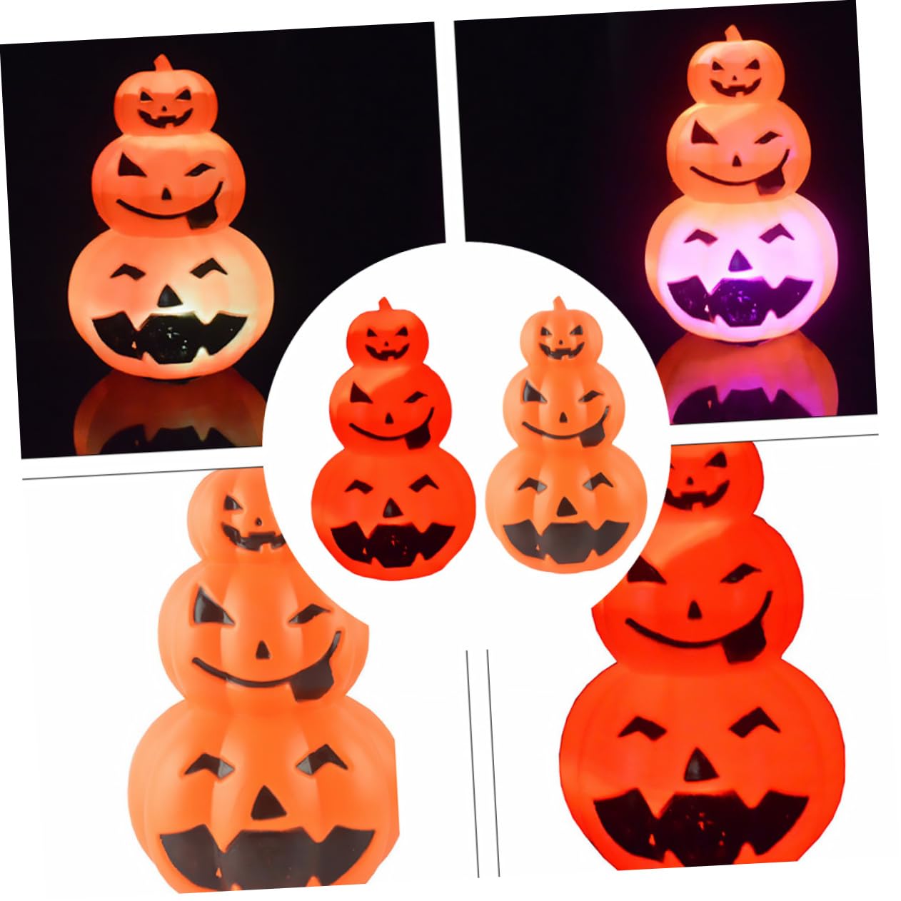 SHINEOFI 1 Set Halloween Pumpkin Light Decorative LED Pumpkins Battery Powered Plastic Lights for Festive Atmosphere Halloween Supplies and Home Decor Orange