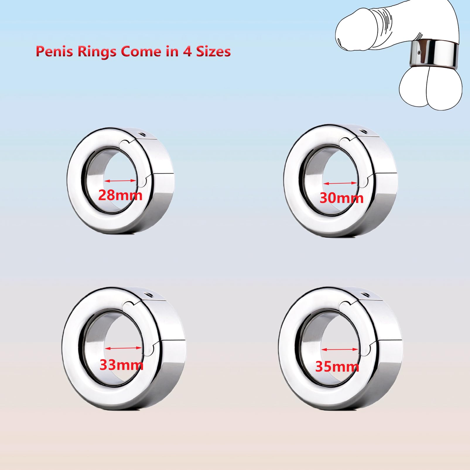 SeLgurFos Cockring in acciaio inox pesante pene anello metallo rimovibile testicolo stretcher peso scroto ciondolo SM castità Bondage giocattoli del sesso per gli uomini (154-L)