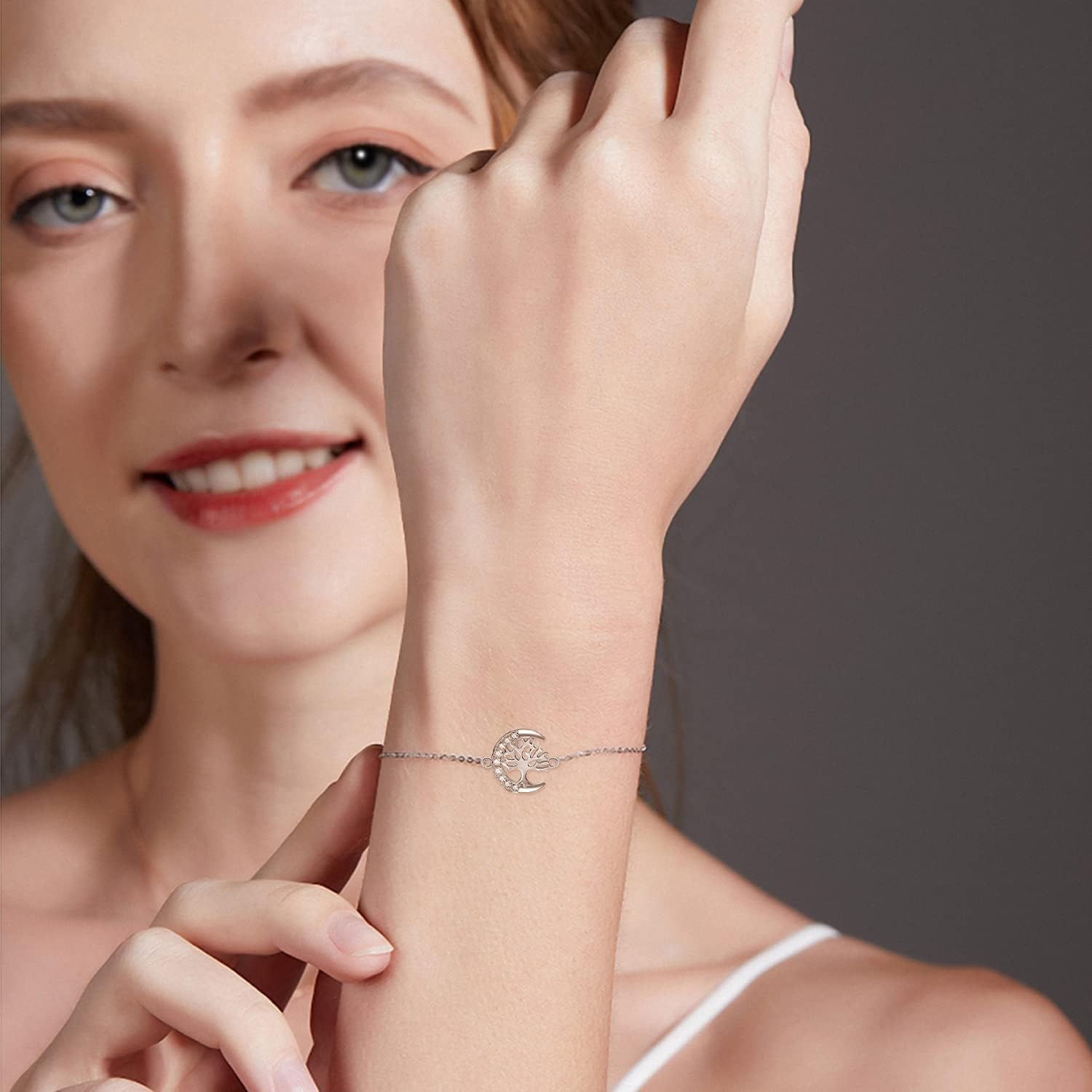 TANGPOET Tree of Life Charm Bracelet 925 Sterling Silver Life Tree Jewelry Gifts for Women Her, with 7"+2" Chain Gift Box - Image 5