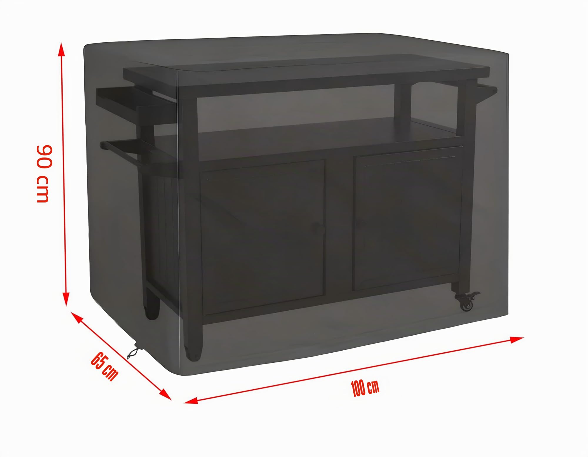 Azatemgo copertura per barbecue da esterno in tessuto oxford 420D, impermeabile, antipolvere, antivento, per Keter Carrello Barbecue(100 x 65 x 90 cm)