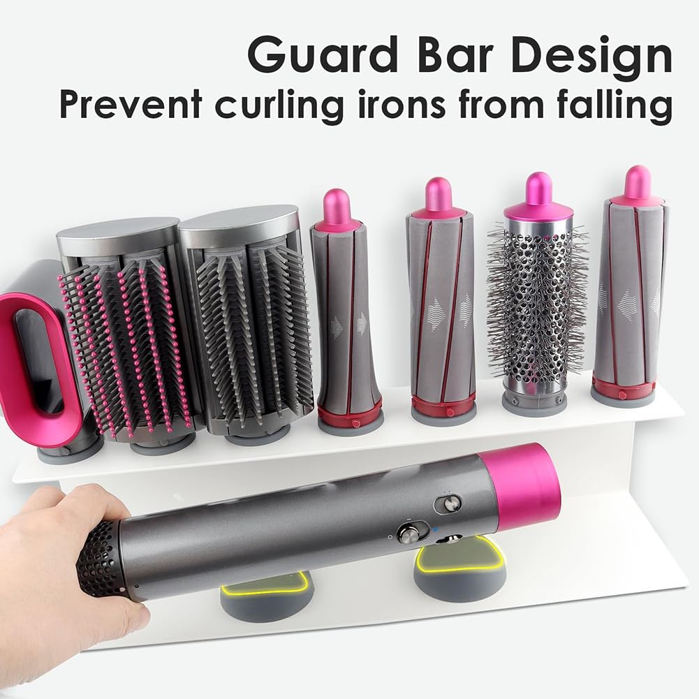 Soporte de Pared para Secador de Pelo, Estante de Almacenamiento para Secador y Rizador de Pelo, Organizador de Baño.