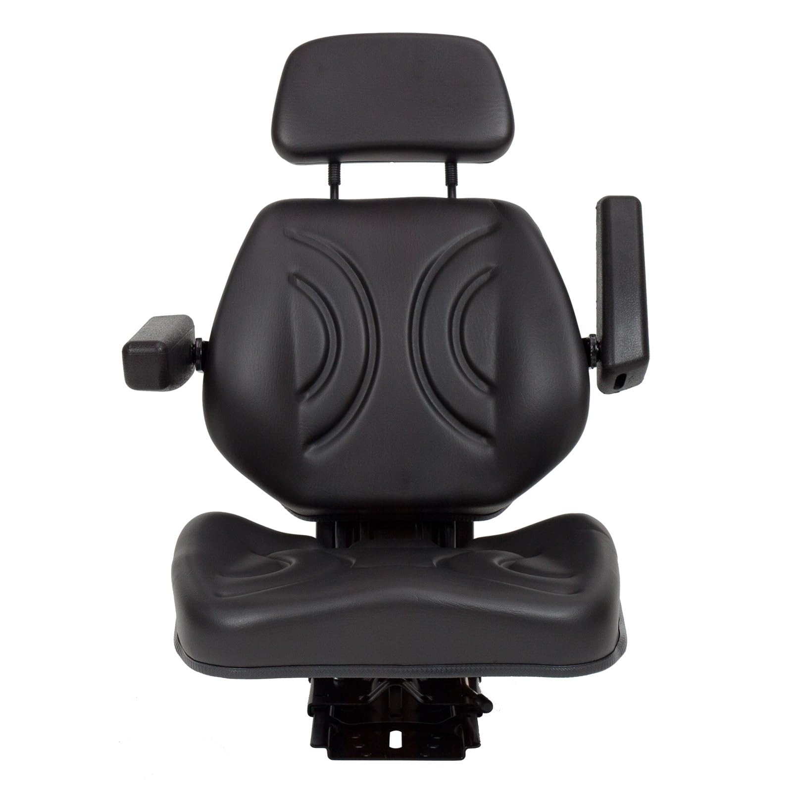 DEMA Traktorsitz Schleppersitz ST11BS-07BE – schwarzer Sitz mit Armlehnen und Kopfstütze, ergonomisch, komfortabel, ideal für Traktoren und Nutzfahrzeuge, langlebig, verstellbar, für lange Fahrten