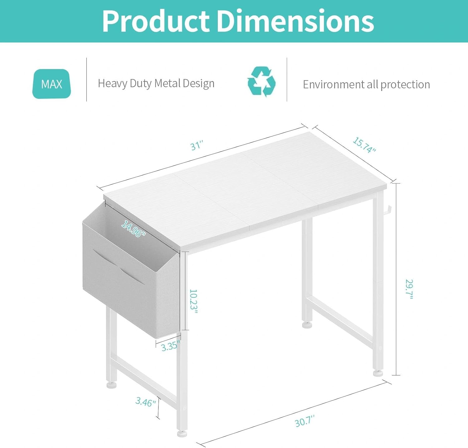 Maximize Space with the Lufeiya White Desk: Perfect for Kids & Small Rooms!