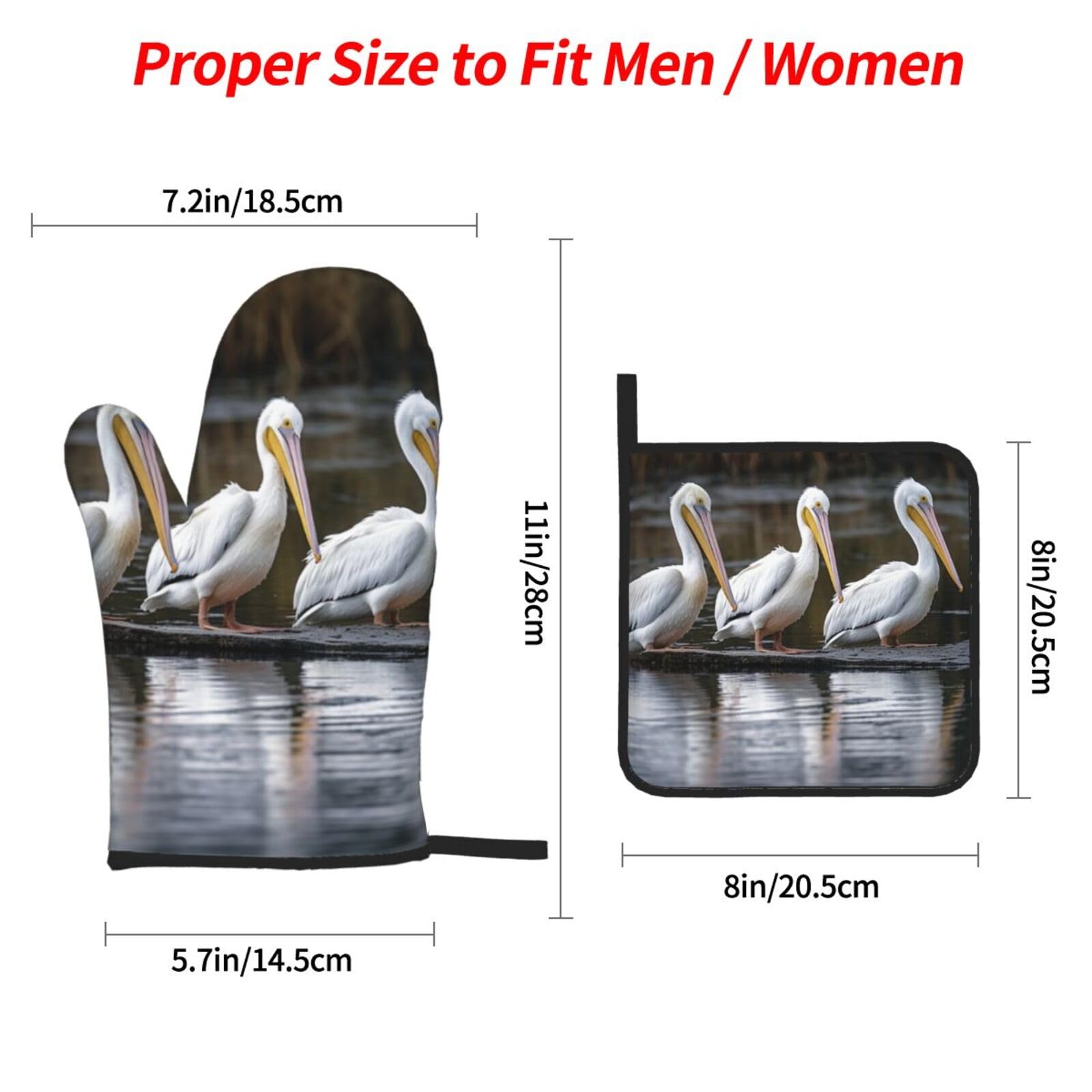 4 Pcs Oven Mitts and Pot Holders Set 500°F Heat Resistant Oven Gloves and Hot Pads Kitchen Mittens Cooking Gloves Potholders for Baking Grilling BBQ