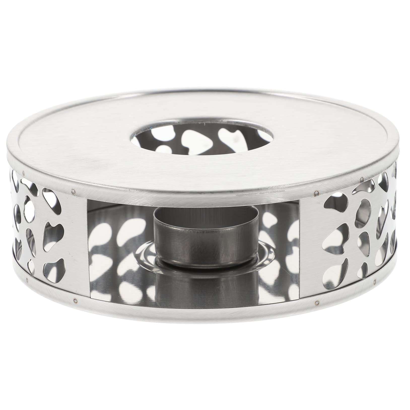 PRETYZOOM 1pc Stainless Steel Teapot Warmer Non- Base for Tea and Food Heating for Home Office and Camping Use