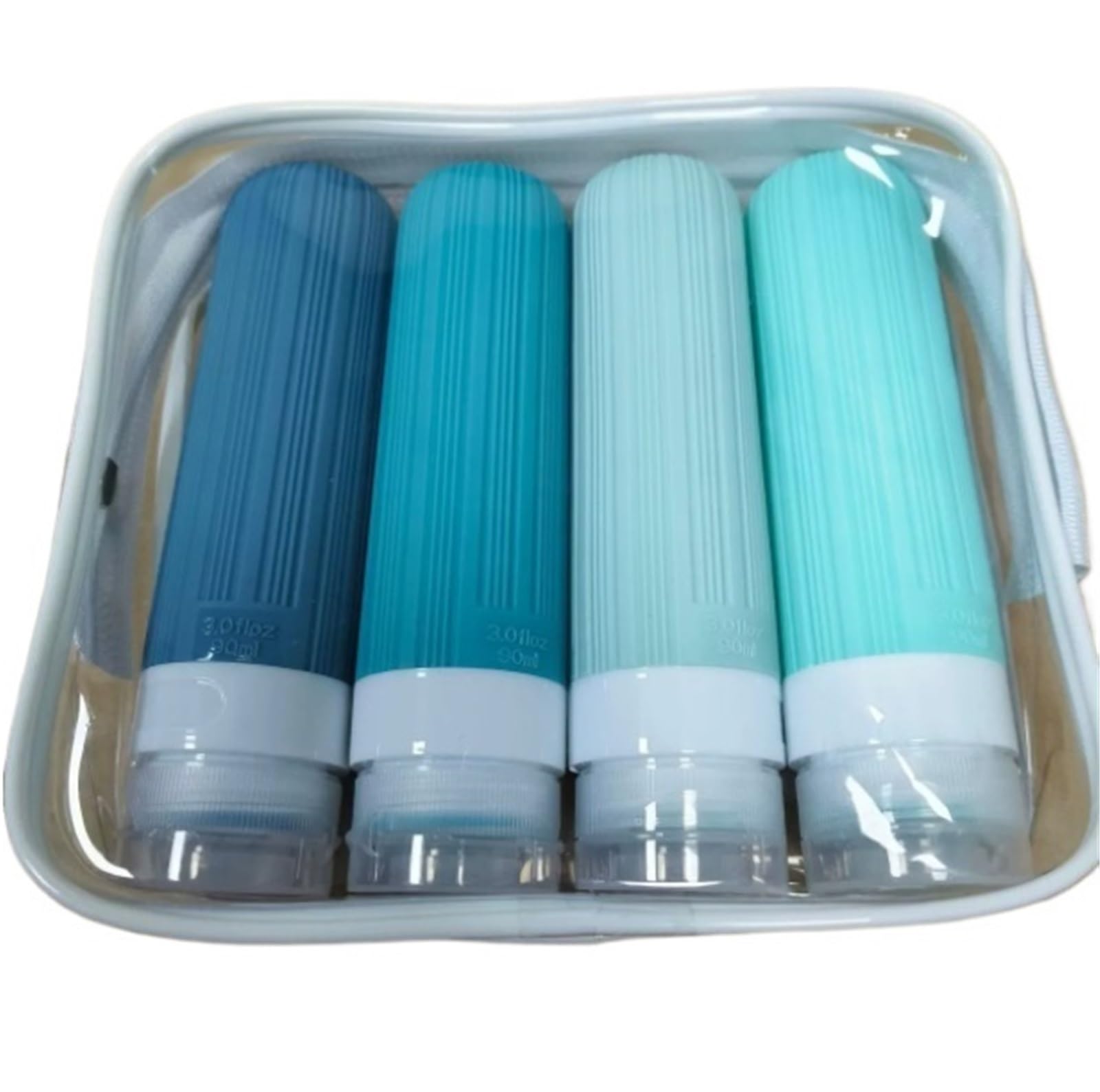 1 set di bottiglie da viaggio in silicone 90 ml Per Shampoo, Lozione | Bottiglia comprimibile a prova di perdite for balsamo for shampoo cosmetico portatile ricaricabile(Blue)
