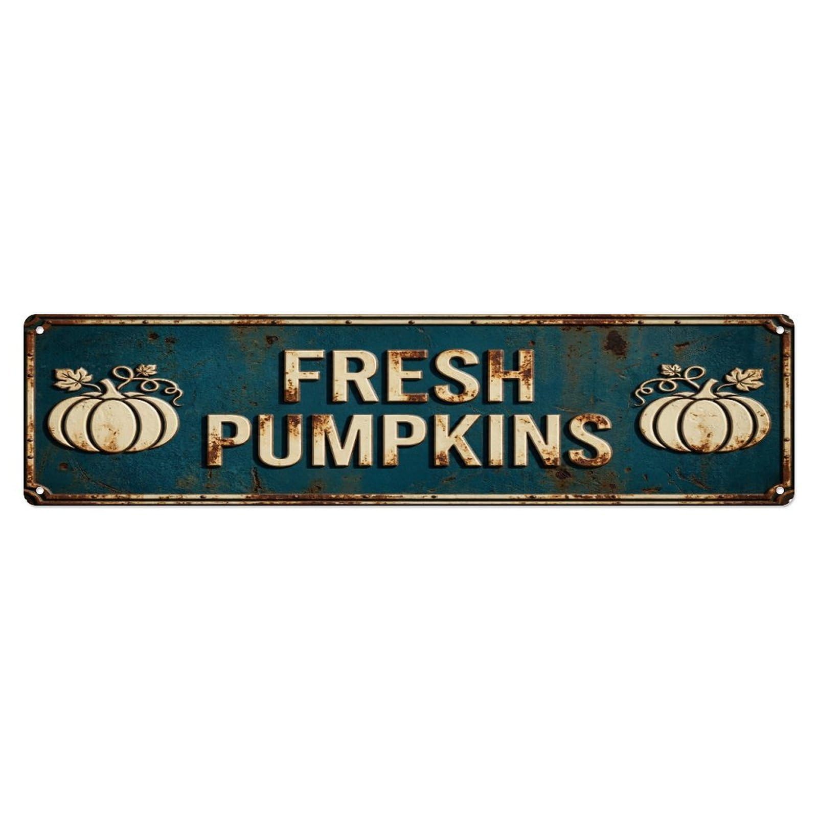 Metal Tin Sign FRESH PUMPKINS Vintage Squash Rustic Farmhouse