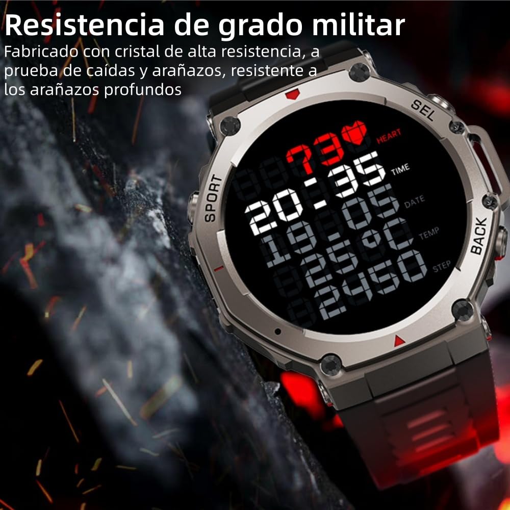 MEIION sekoda GPS smartwatch para Hombre y Mujer con Llamadas Bluetooth, 1,43" Pantalla, Pulsómetro, Monitor de Sueño, Podómetro, 170+ Modos Deportivos y Correa de Silicona Suave
