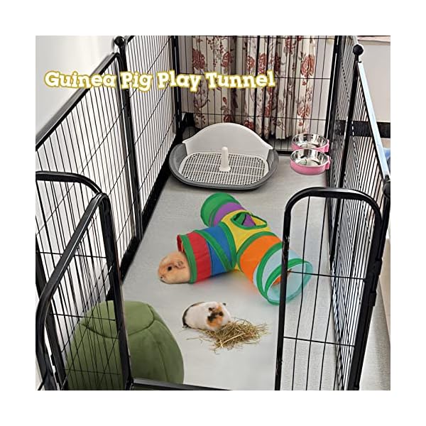 Rypet guinea pig tunnel 3 way collapsible small pet tunnels and tubes with interactive ball for baby rabbit ferret hamster chinchilla hedgehog hiding and resting - image 5