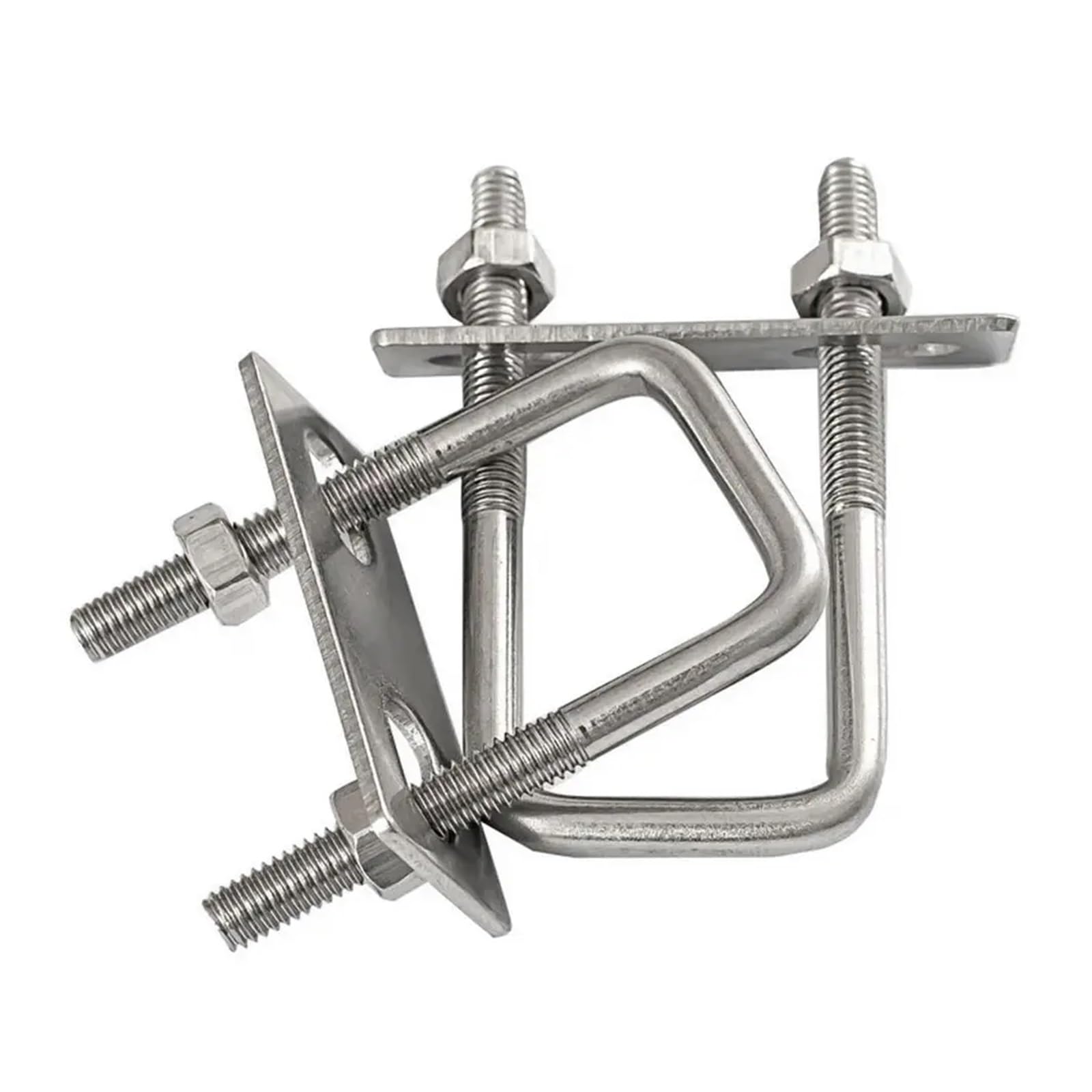 Zestaw trwałych, kwadratowych zacisków ze śrubą U ze stali nierdzewnej — 2 zestawy śrub U, kątowych M6 z przegrodą(M6x80x110mm)