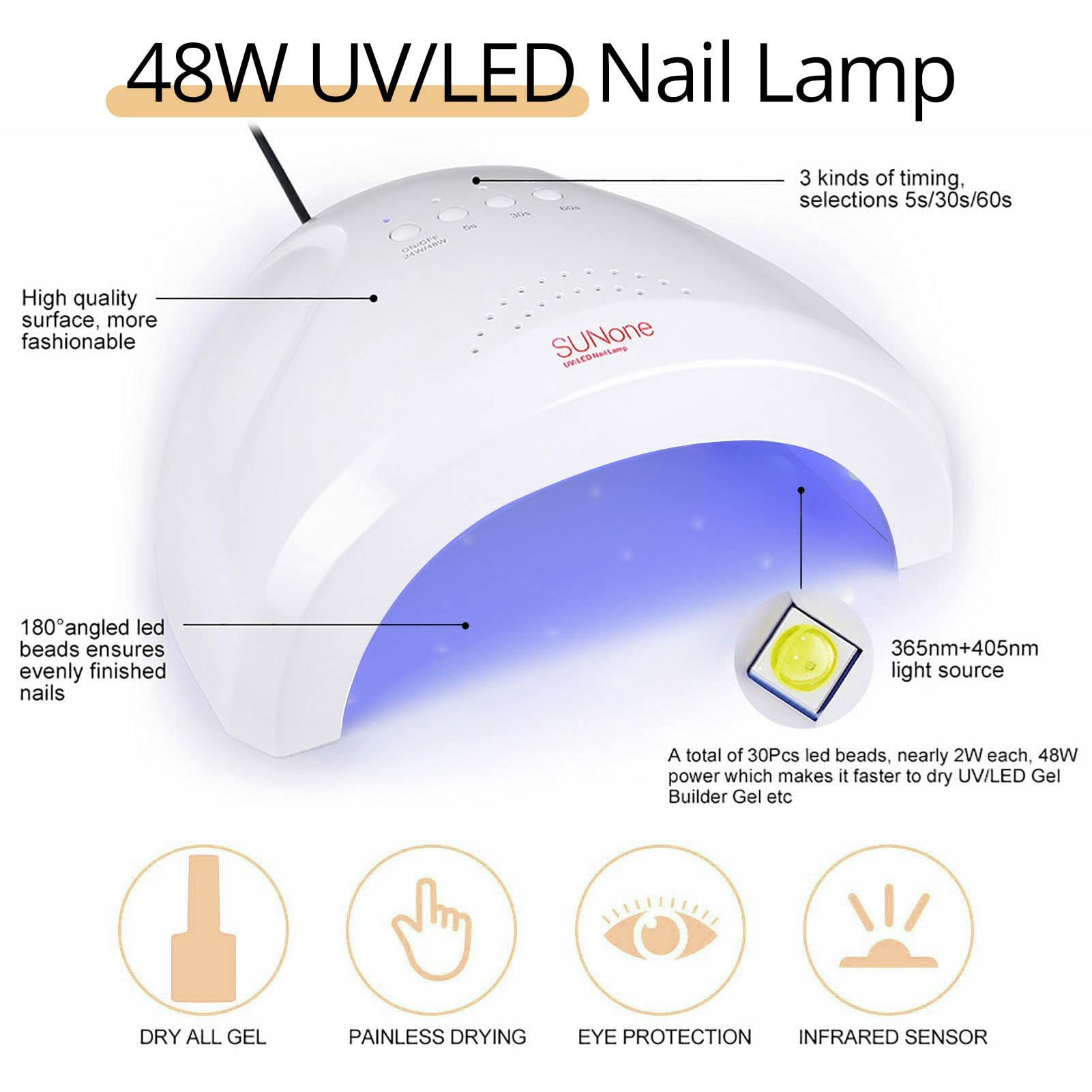 UR SUGAR Set Starterset mit Lampe 48W, 12 Farben UV Nagellack Herbst Braun Gelnägel Starterset mit Base und Top Matte Coat Gel Nagellack Nagelstudio Maniküre Geschenkset