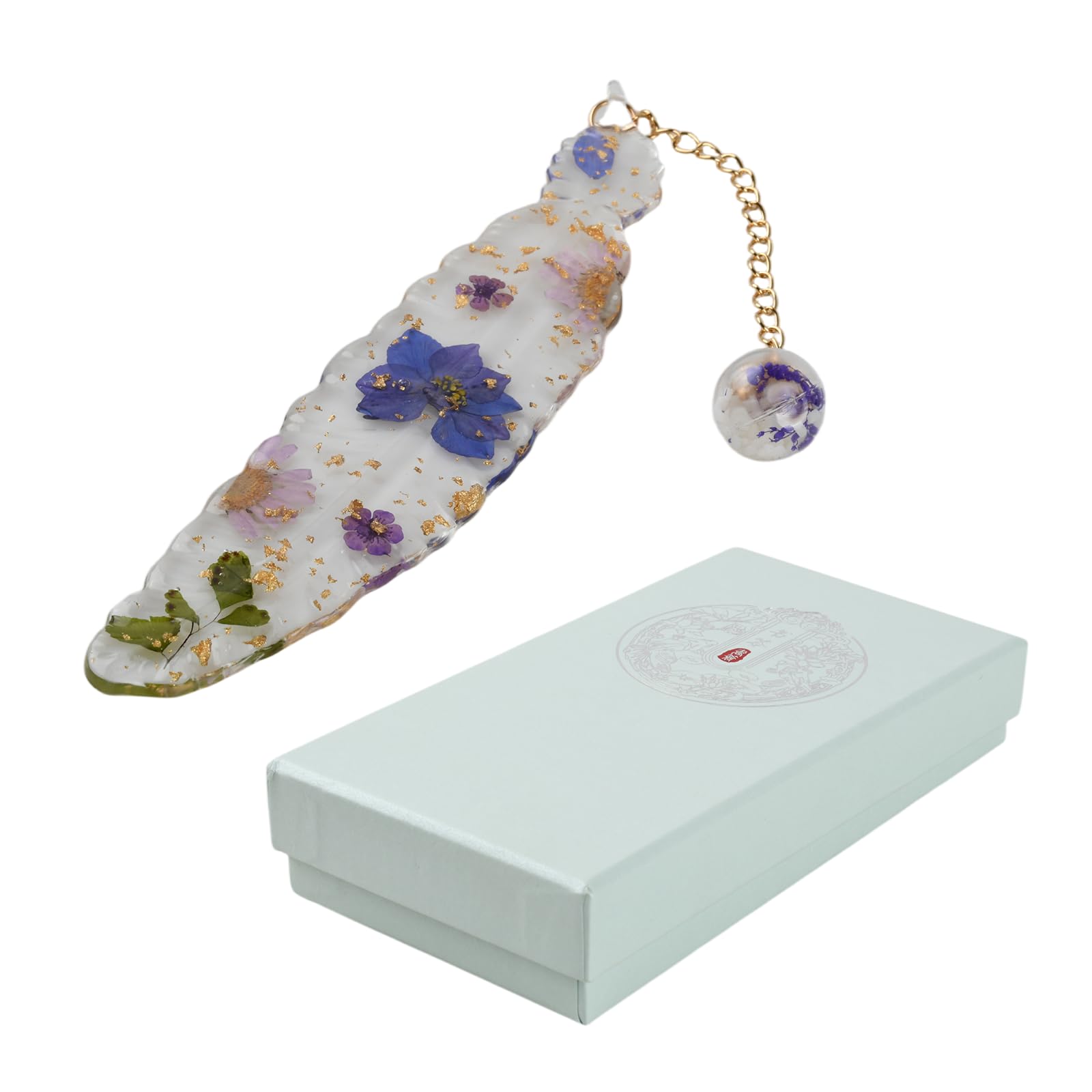 Muiltvoe Handmade Dried Flower Bookmark with Tassel, Unique Floral Bookmarks for Women, Book Accessories for Reading Lovers, Bookworms, Teachers, Purple