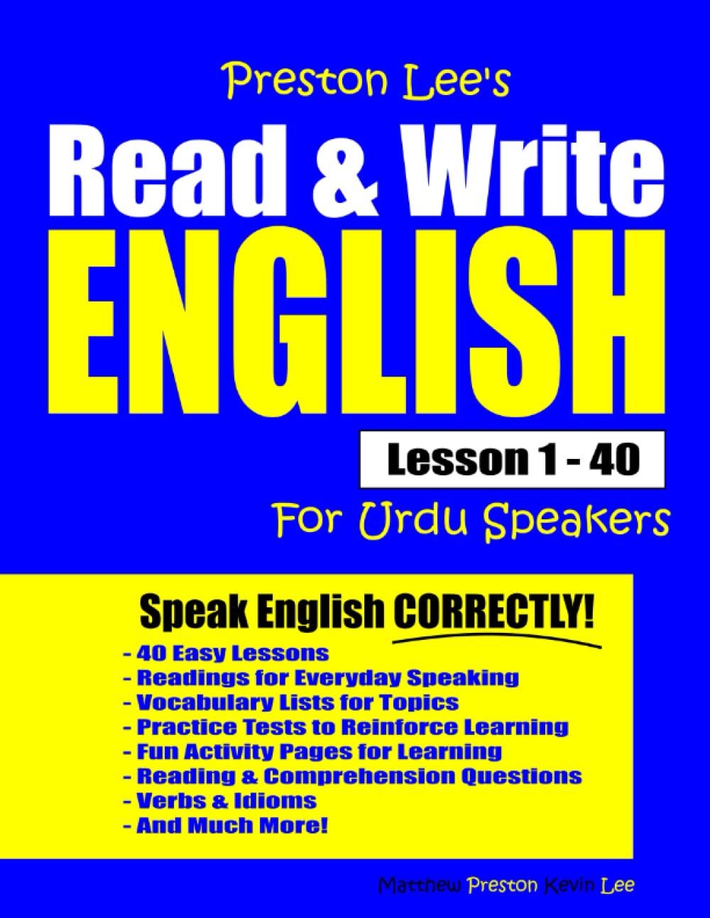 Preston Lee's Read & Write English Lesson 1 - 40 For Urdu Speakers (Preston Lee's English For Urdu Speakers)