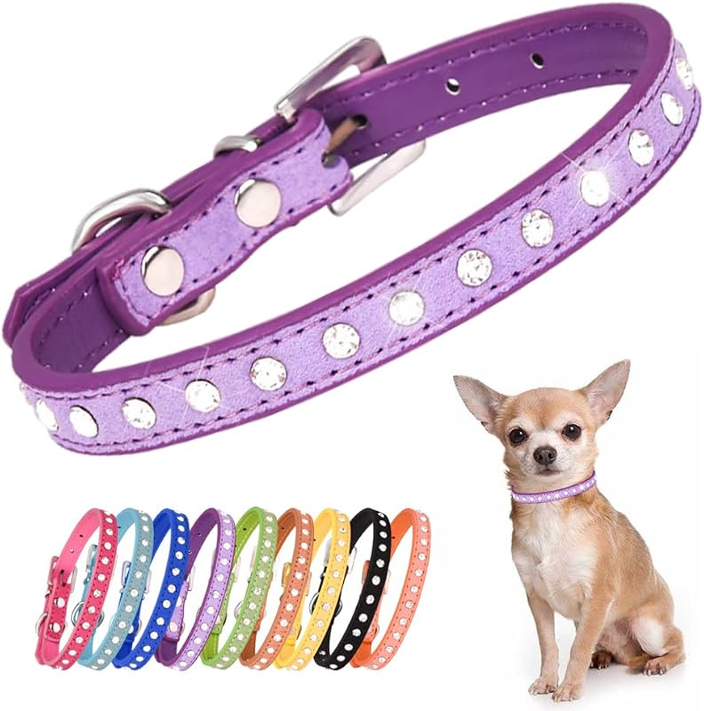 Coleira para Cães com Strass e Fivela Ajustável YOUALSO Tamanho M