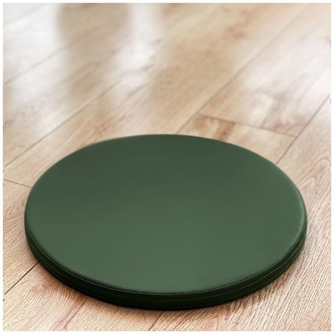 EORNOW Faux Leather Round Chair Cushion, 30 * 30cm/35 * 35cm/40 * 40cm/45 * 45cm Round Memory Foam Seat Cushion, Waterproof Non-slip Round Chair Pads (Color : Green, Size : 45 * 45CM)