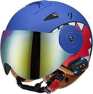 DOT Approved Kids Full Face Motorcycle Helmet - Vintage Style For Ages 2-14 Years