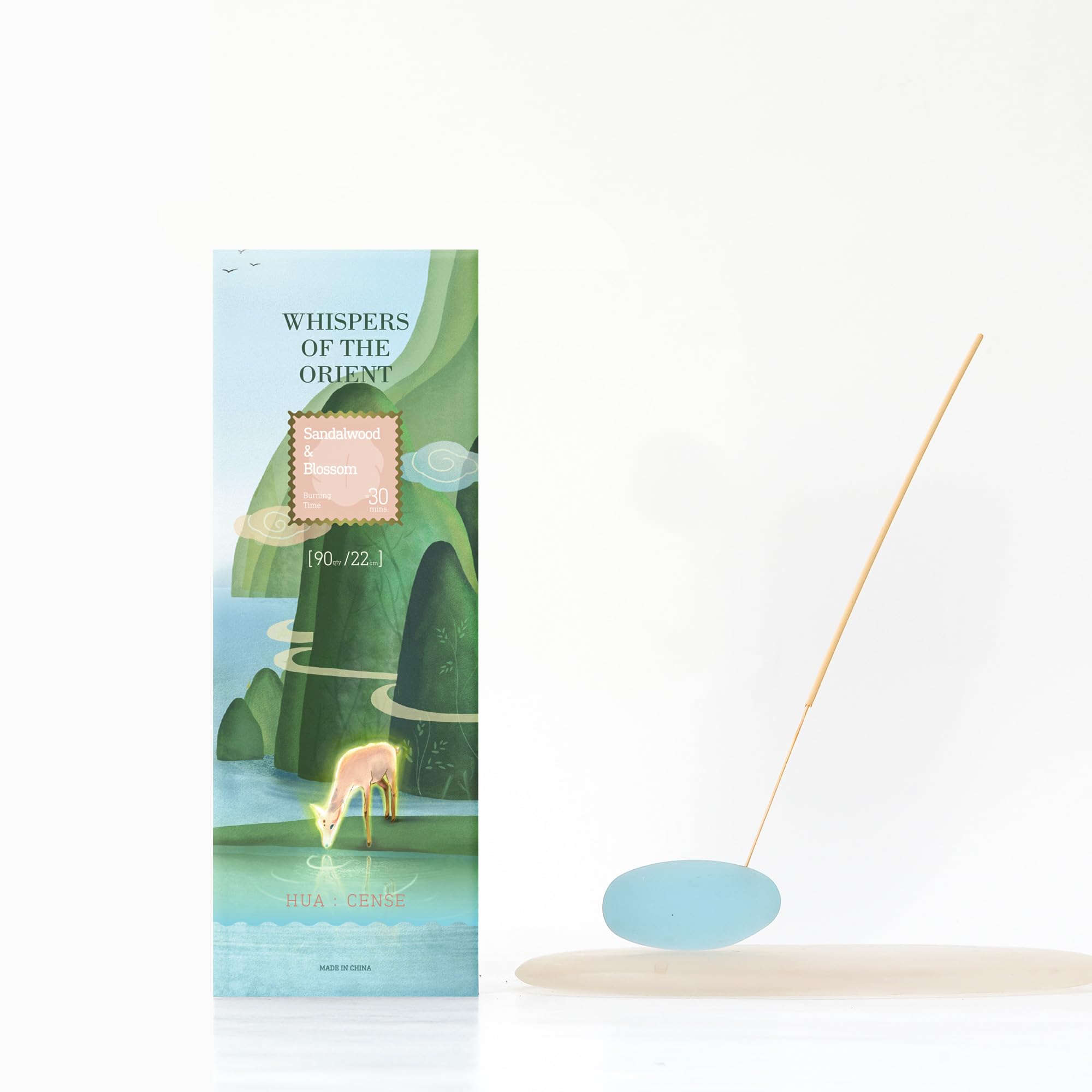 HuaCense Sandalwood Incense Sticks - 90 Sticks - Blend Blossom Harmony Serene Incense Organic Insence Non Toxic Inciensos Slow Burn Incents for Cleansing Bad Energy - Whispers of The Orient