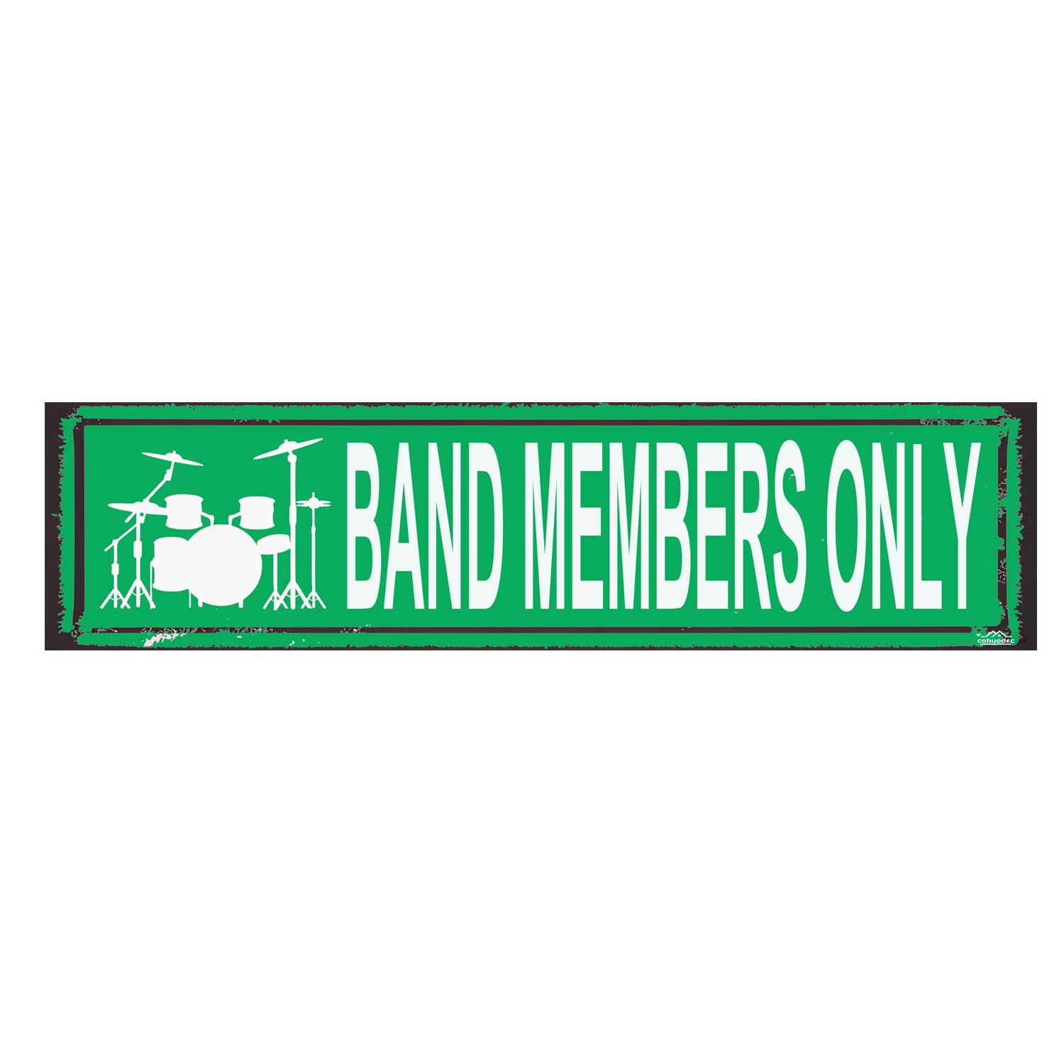 peiyeety Band Members Only Rustic Metal Sign - Vintage Music Room Decor, 16x4 Inch Musician Plaque