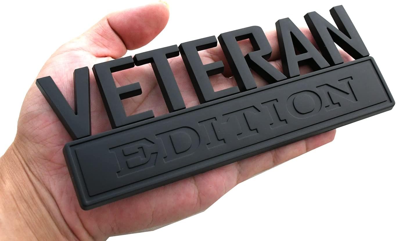 1x 7 Large Veteran Edition VA Emblem Badges Decal Car Flag Decal Military Replacement for F150 F250 F350 Chevy Silverado 1500 2500 Chevrolet C10 C15 (