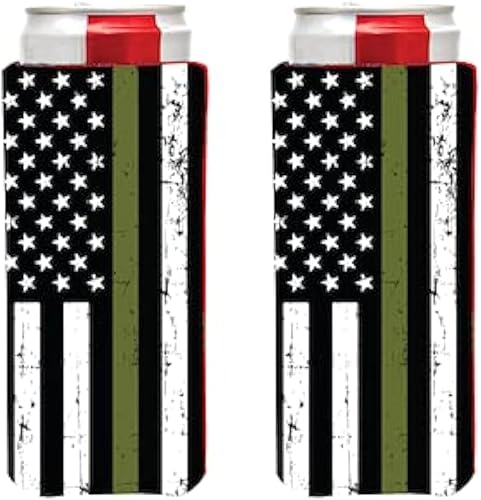 PKM - DONALD J TRUMP 2024 MAGA se adapta a latas delgadas de 12 onzas como Red Bull, White Claw (línea verde delgada del ejército de EE. UU.)