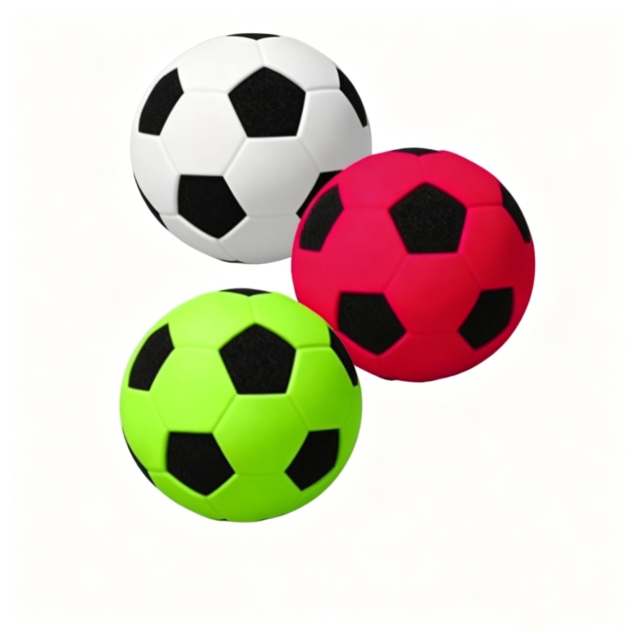 Falafoty 3 Pack 7cm Foam Football for Kids Adults, Indoor/Outdoor Soft Squishy Sponge Soccer Ball Bouncy Training Sport Toy for Summer Beach Games Pool Playground Sport Gift for Boys Girls