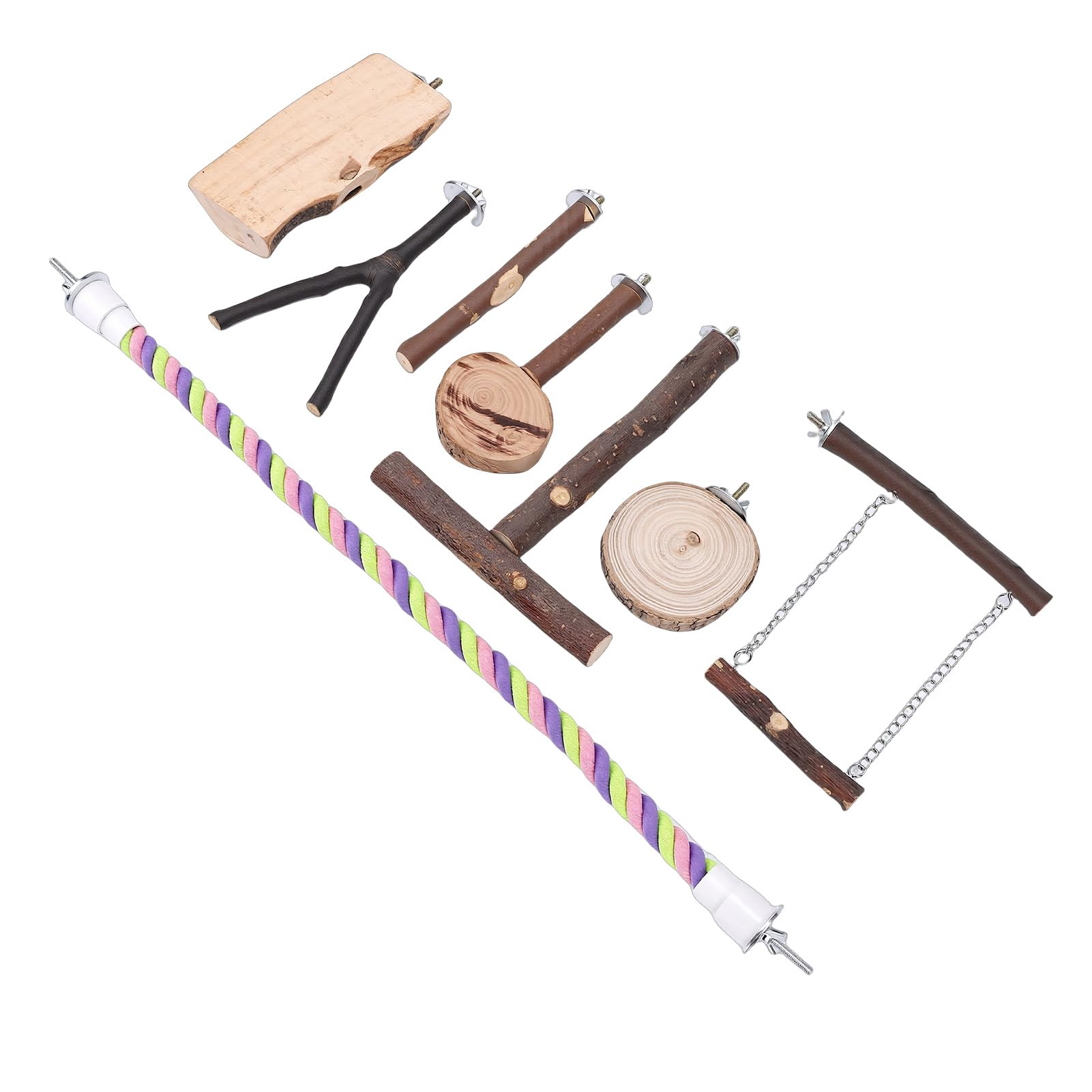 Ptak papuga huśtawka zabawki do żucia klatka okoń Combo Playstand zestaw zabawek Applewood dla papug różnej wielkości