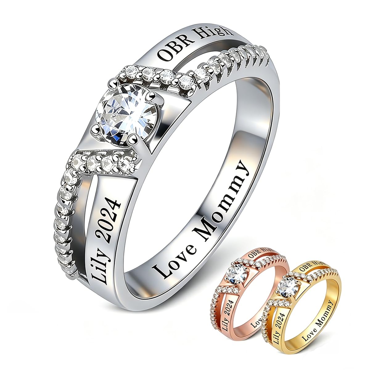 Custom Birthstone Class Ring for Women