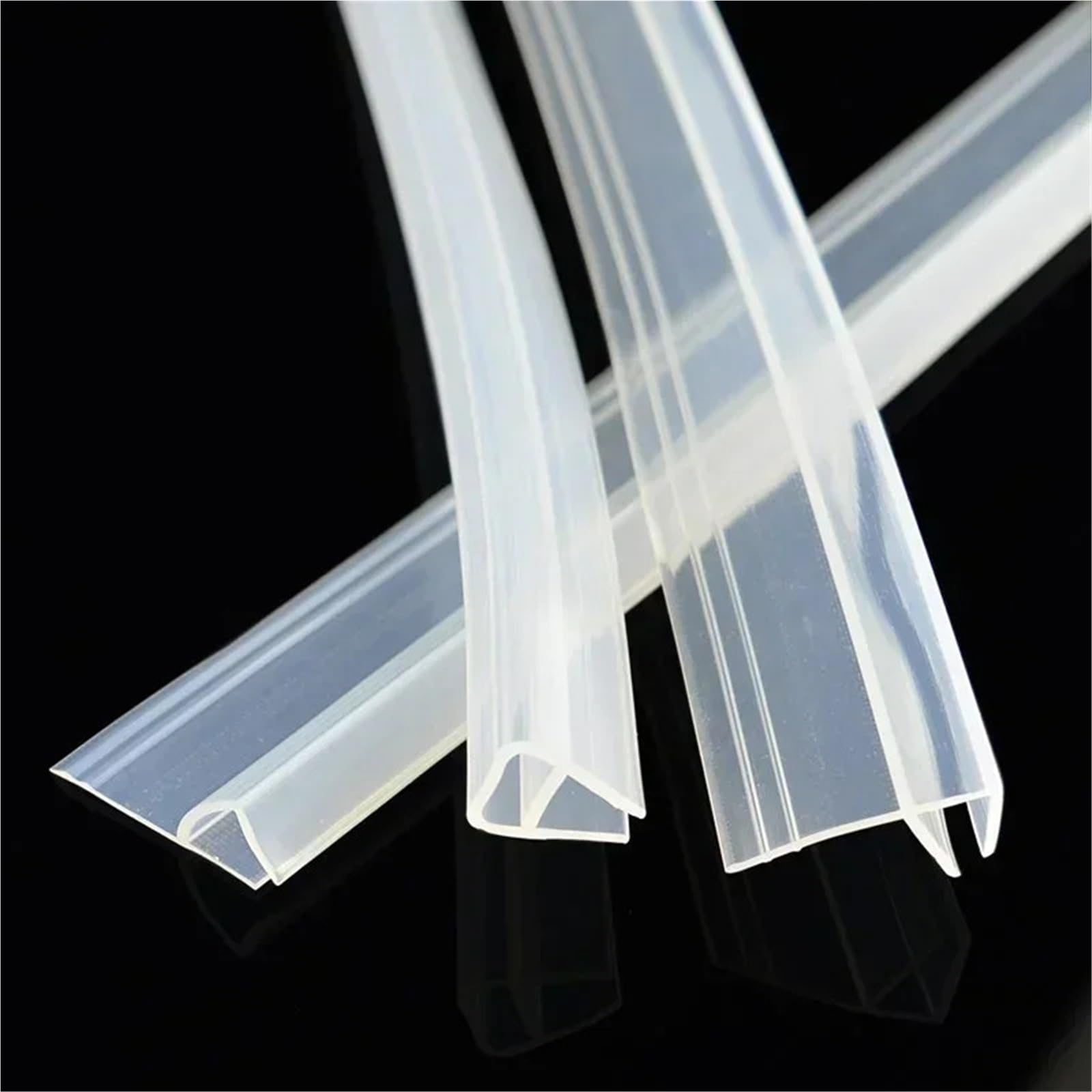 Tira de sellado de puerta de vidrio de silicona transparente, 6-12mm, retención de agua for cuarto de ducha y baño