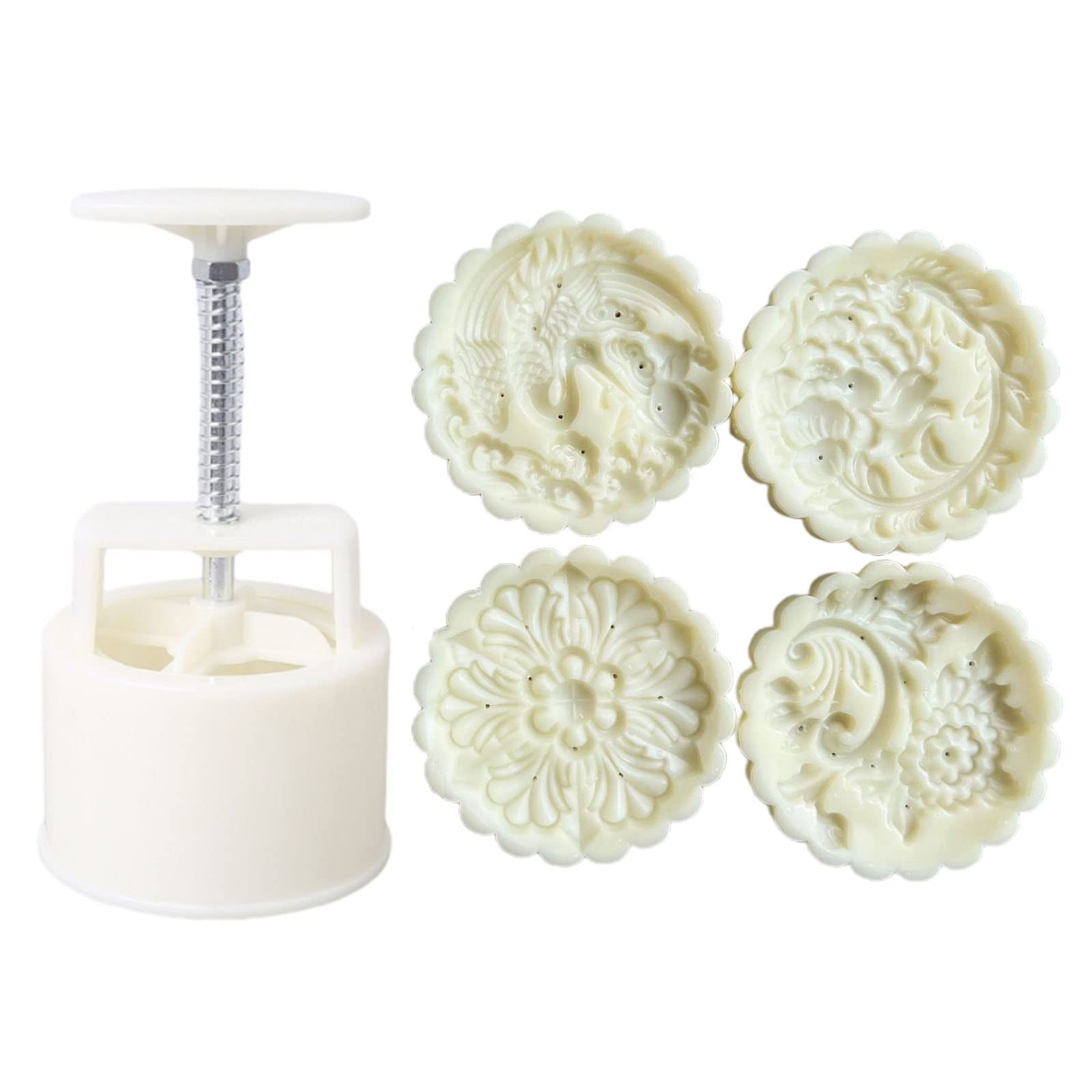 JzcsdkSIL 150g/200g Material Mold Flower Shape Stamp Moon Cake Moulds For Mid-Autumn Festival Baking Stamps Press