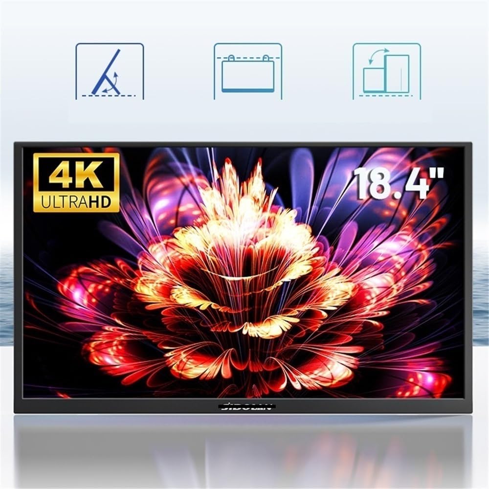 Monitor portatile da 18,4 pollici con schermo secondario esteso 4k for laptop, telefono cellulare, esterno Monitor per Smart Working