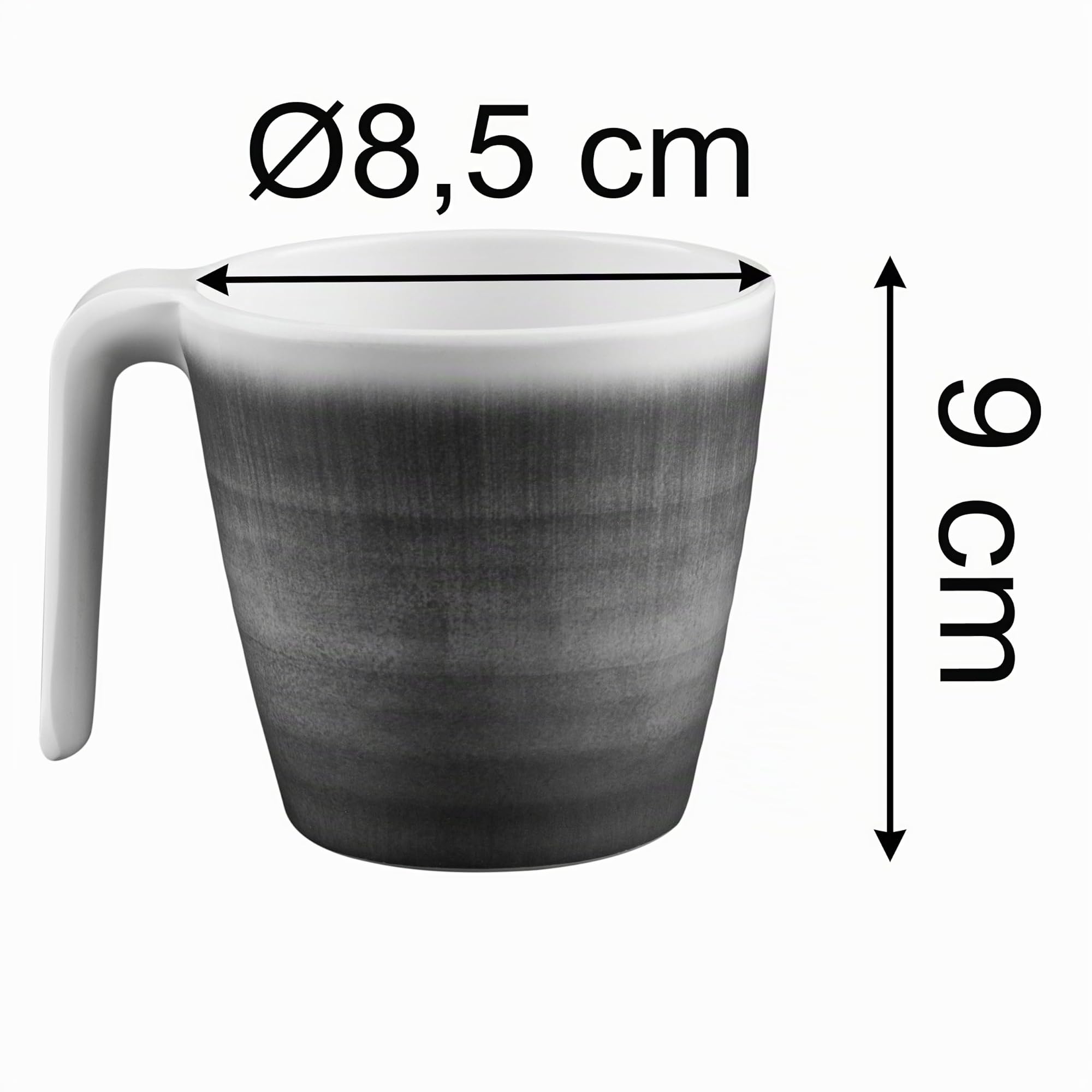 Melamin Tassen 350ml ideal für Camping 4 Personen Jesolo Grün Stapelbar