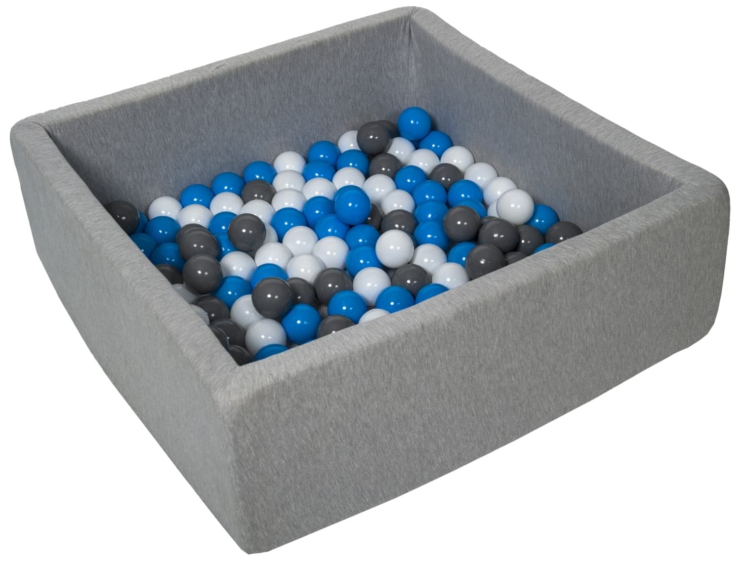 Velinda Piscina Infantil para ninos de Bolas Pelotas 150 Piezas, Aprox. 90x90cm (Colores de Bolas: Blanco, Azul, Gris)