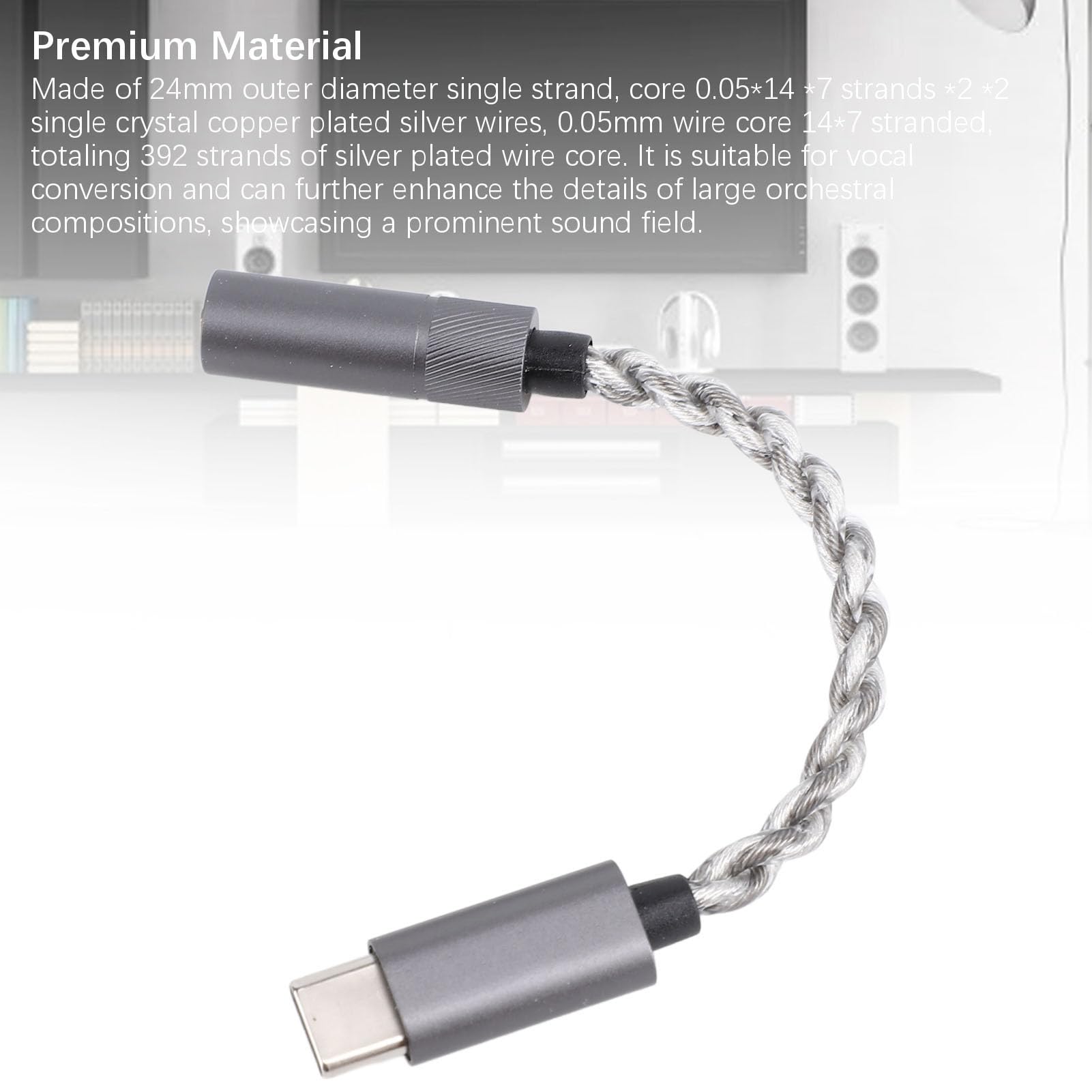 VBESTLIFE Adattatore Audio Bilanciato USB da Tipo C a 4,4 Mm, CX31993 Jack per Cuffie HiFi da USB C Maschio a Femmina da 4,4 Mm, per Telefoni Portatili e Dispositivi di Tipo C