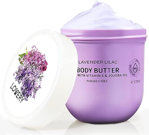 Mantequilla corporal de lila lavanda crema corporal de manteca de karité ultrahidratante enriquecida con aceite de jojoba y vitamina E hidratante Mantequilla corporal de lila lavanda crema corporal de manteca de karité ultrahidratante enriquecida con aceite de jojoba y vitamina E hidratante