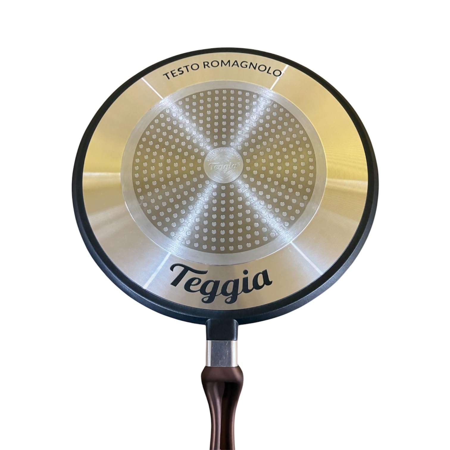 Generico Teggia Testo Romagnolo 32 cm, Piastra Antiaderente per Piadine, Carne, Pesce e Verdure, Adatta a Tutti i Piani Cottura, Made in Italy