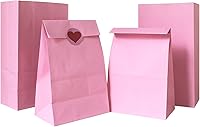 Vista 9 de Artseen Bolsas de papel de recuerdo de fiesta para celebración de fiestas, bolsas de papel tratadas de 5.10 x 3.10 x 9.4 pulgadas (24 unidades)