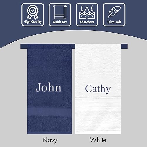 Miniatura 9 de Shape28 Juego de dos toallas personalizadas de 27 x 54 pulgadas (blancogris ahumado)