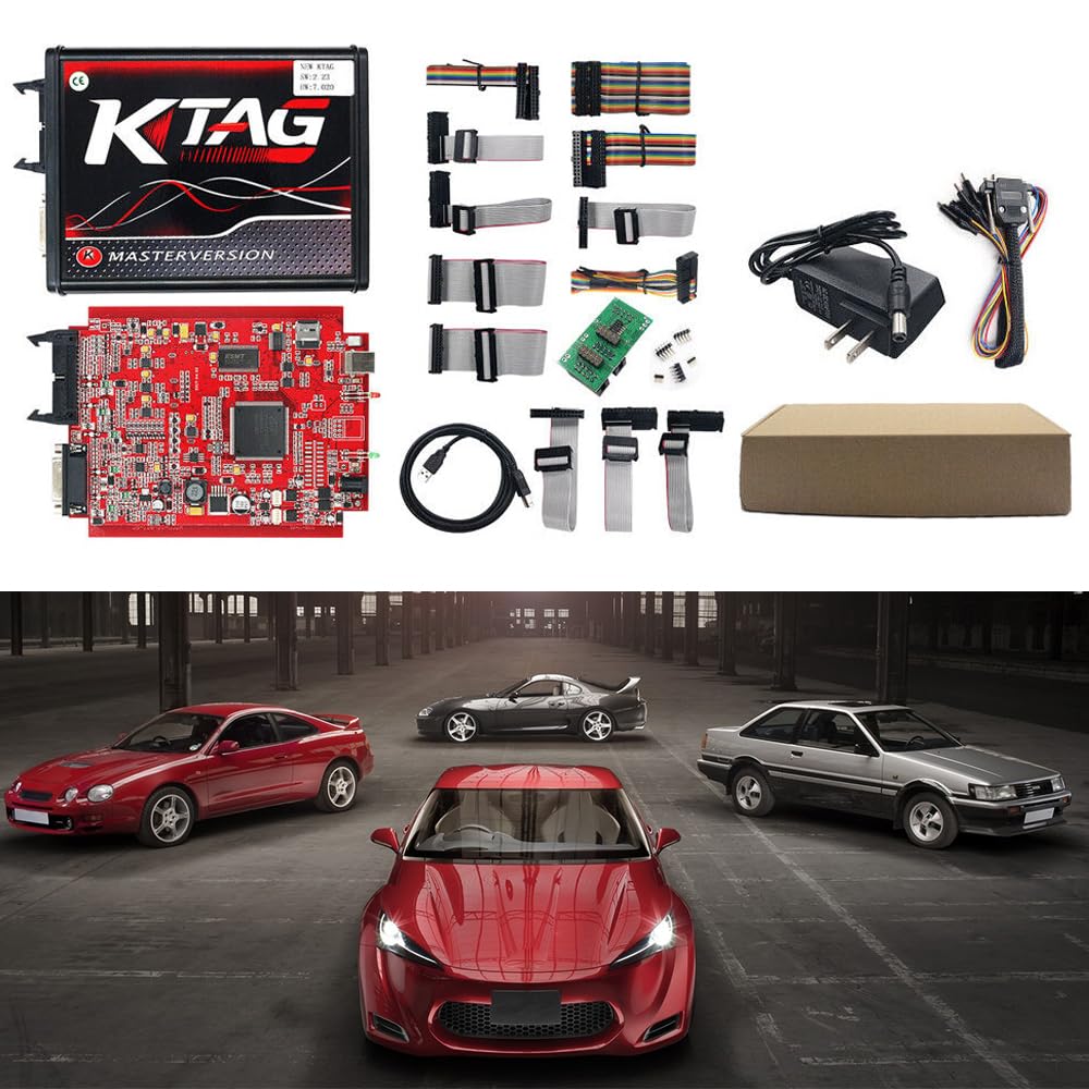 Coche para Kess V2 V5.017 ECU Tuning Full Kit and KTAG V7.020 V2.25 Red PCB European Edition