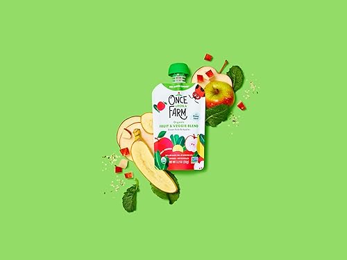 Miniatura 5 de Once Upon A Farm Bolsa orgánica de col rizada verde y manzanas 32 onzas