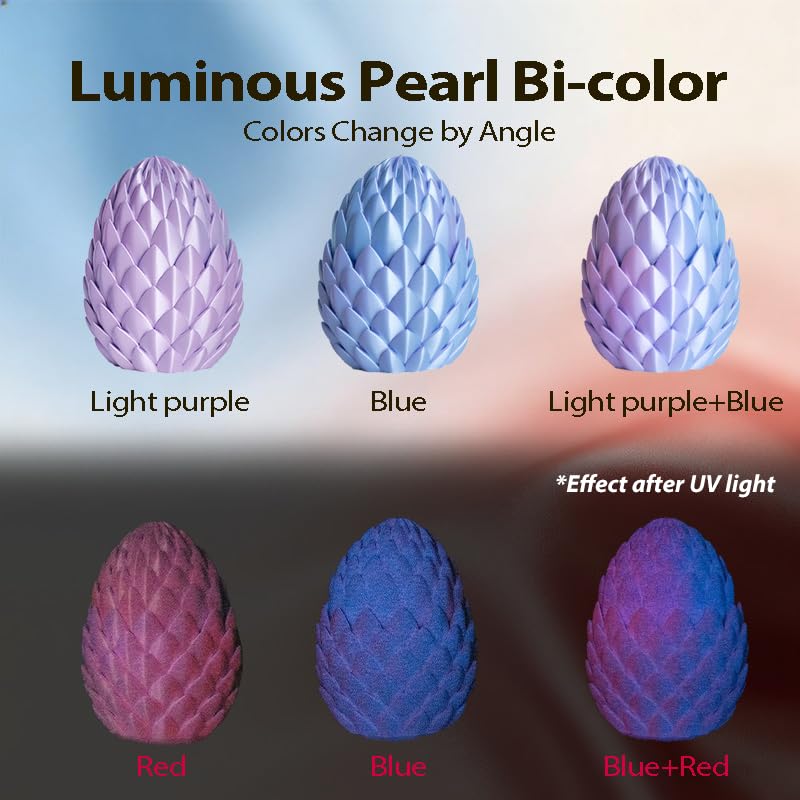 Image of Bi-Color Glow in Dark Silk Neon PLA Filament 1.75mm 1kg Luminou 3D Filament | Dual Blue Pink Silk Shiny Smooth surface Bright night printing Hide layer 1kg spool 2.2lbs for Printer Bambu Creality AMS