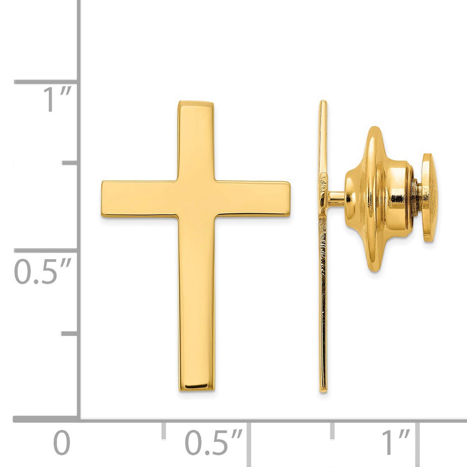14k Yellow Gold Cross Tie Tac 22x15mm