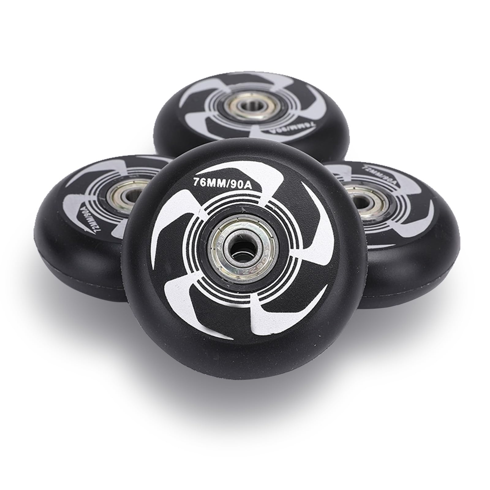 Lot de 8 Roues de Patin à Roues alignées 72 mm, 76 mm, 80 mm résistantes à l'usure 90 A avec roulements ABEC-9 Accessoires de Rechange Roues d'entraînement intérieures ou extérieures