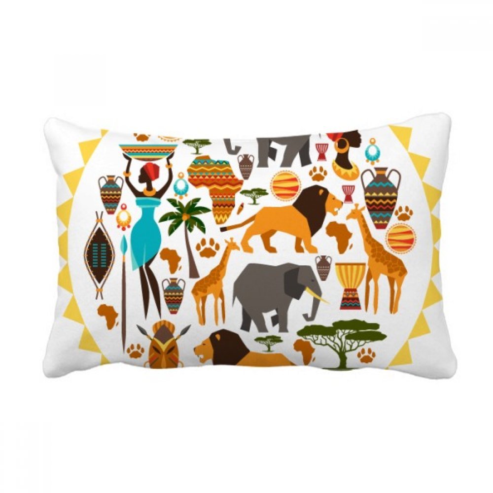 Oreiller lombaire Afrique animaux sauvages deco salon canape 16x24