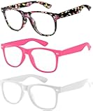 3 Pairs Kids Clear Lens Glasses Protect Child's Eyes from UVB UVA Blocking