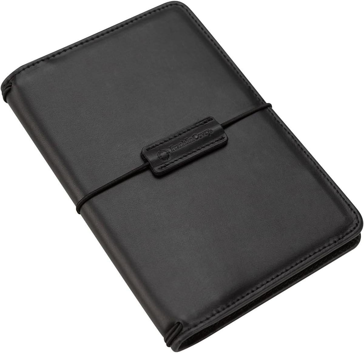FranklinCovey - Travelers Cover for Wire-Bound FranklinCovey Planners | Genuine Leather - Elastic Closure (Compact, Black)