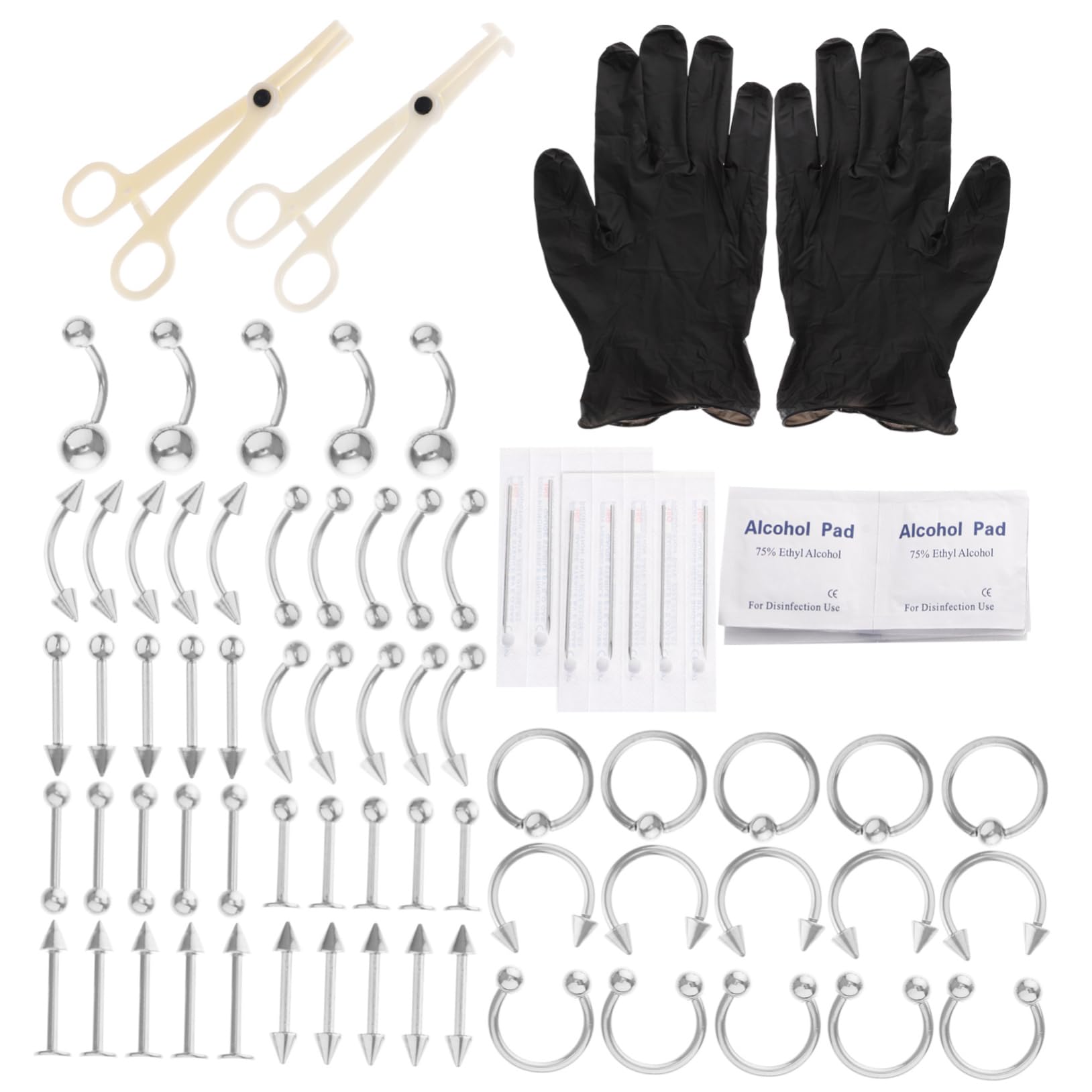 HONMEET Stainless Steel Studs Ear Studs Set Jewelry Kit Eyebrow Jewelry Navel Nails